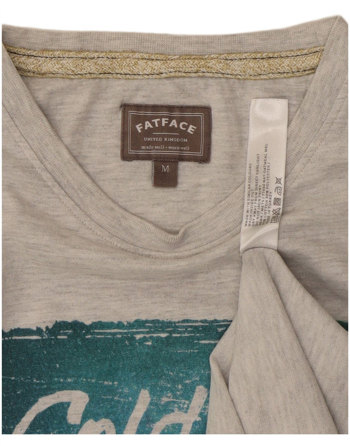 Fat Face Mens Graphic T-Shirt Top Medium Grey Cotton