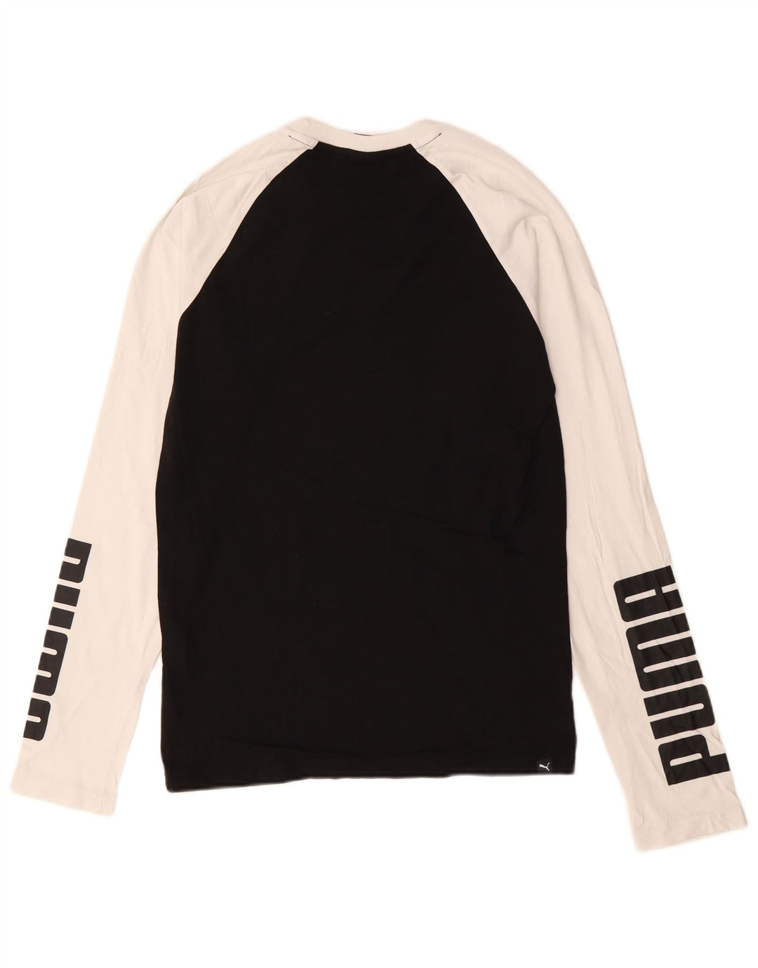 Puma Mens Graphic Top Long Sleeve Small Black Cotton