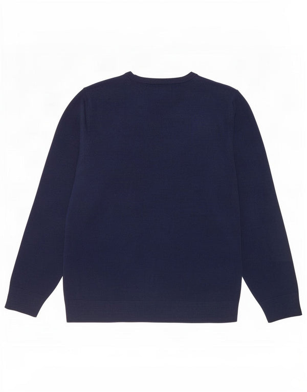 Marks & Spencer Mens V-Neck Jumper Sweater Medium Navy Blue Acrylic