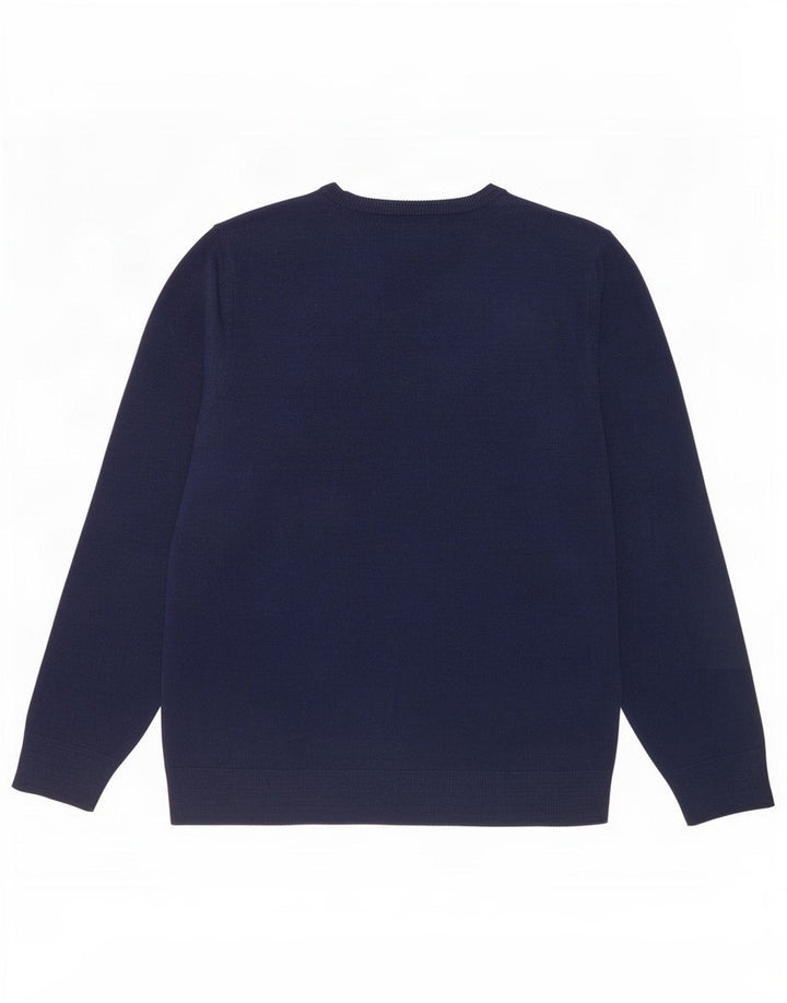 Marks & Spencer Mens V-Neck Jumper Sweater Medium Navy Blue Acrylic