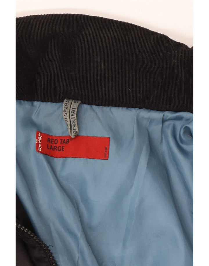 Levi's Womens Padded Bomber Jacket UK 16 Large Black Polyester