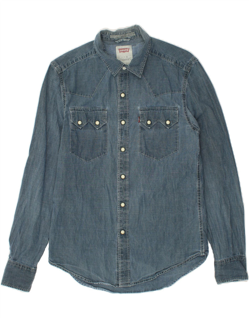 LEVI'S Mens Denim Shirt Small Blue Cotton | Vintage Levi's | Thrift | Second-Hand Levi's | Used Clothing | Messina Hembry 