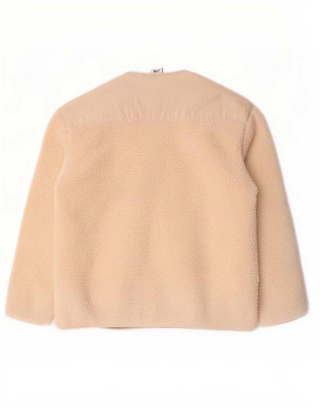 Zara Womens Oversized Fleece Jacket UK 10 Small Beige Polyester
