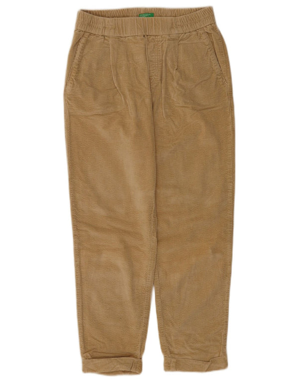 Benetton Womens Straight Corduroy Trousers XS W25 L23 Beige Cotton