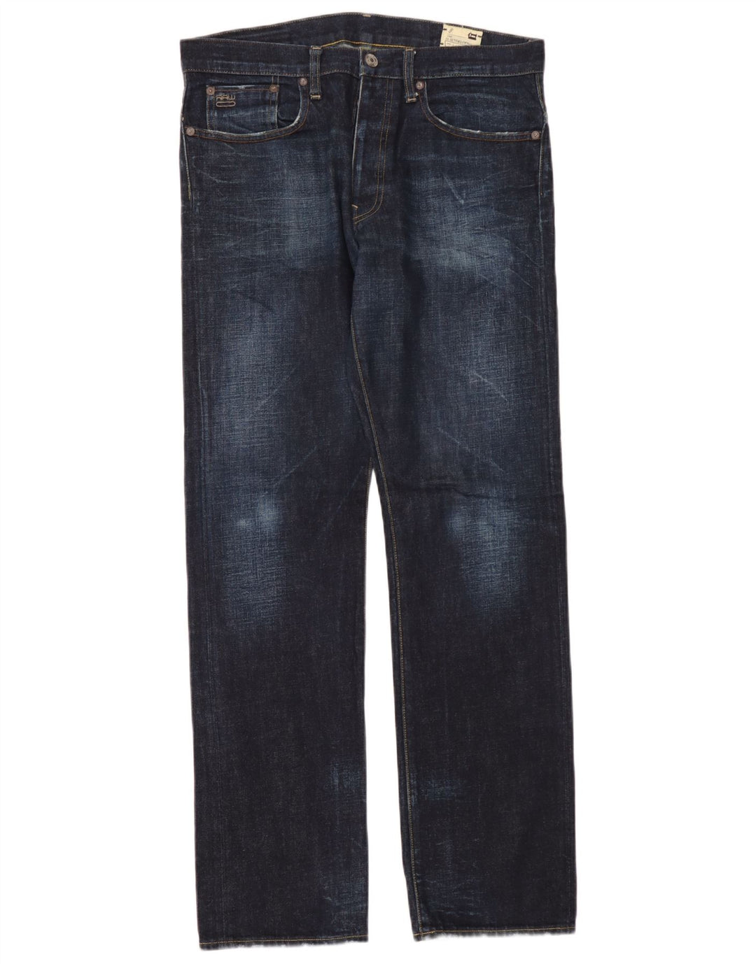 G-Star Mens 3301 Straight Jeans W34 L34 Navy Blue