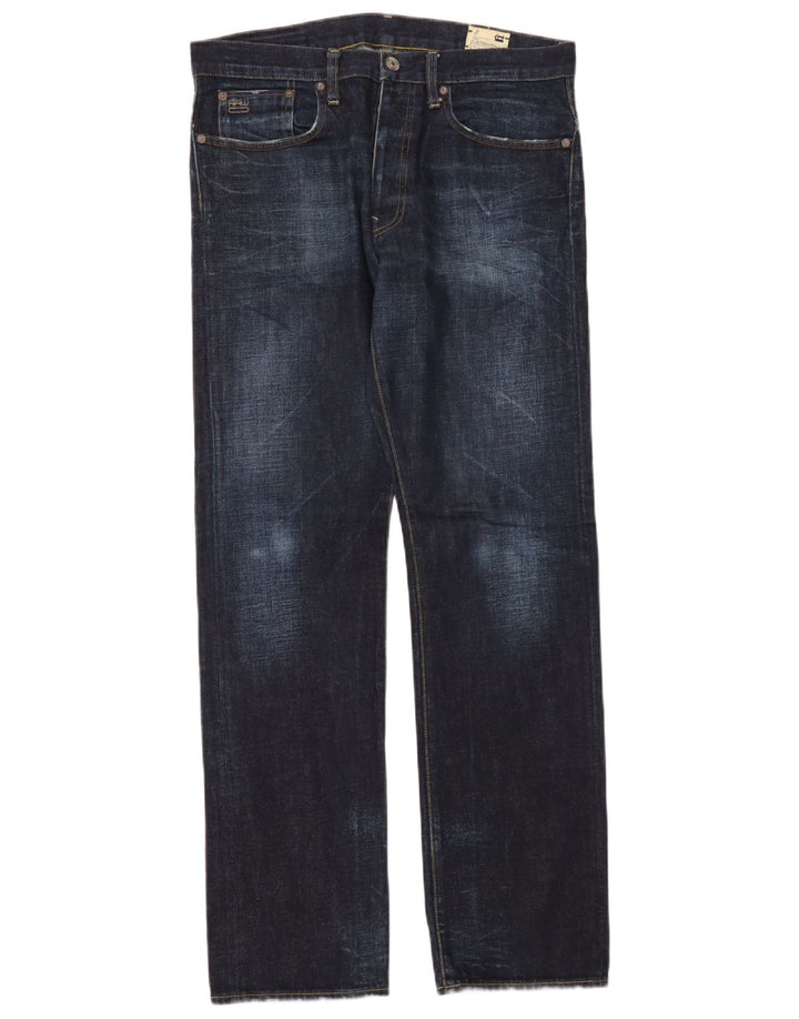 G-Star Mens 3301 Straight Jeans W34 L34 Navy Blue