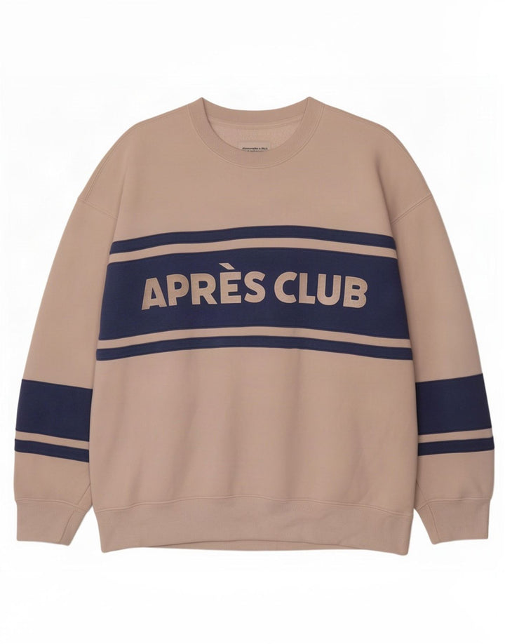 Abercrombie & Fitch Mens Sweatshirt Jumper Large Off White Colourblock