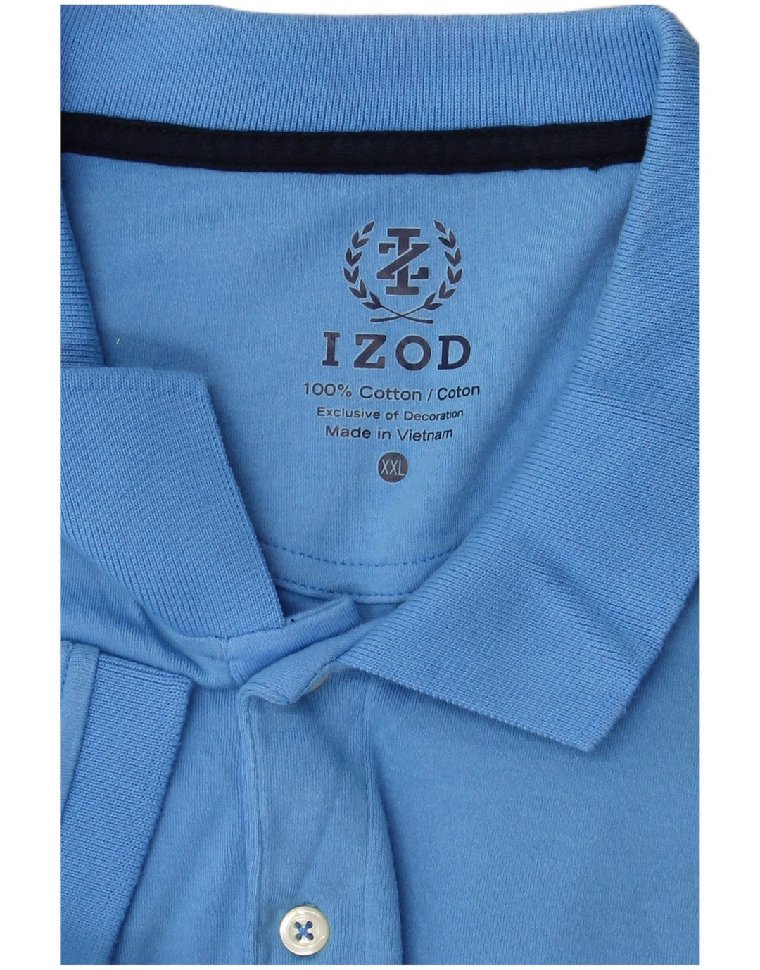 Izod Mens Polo Shirt 2XL Blue Cotton