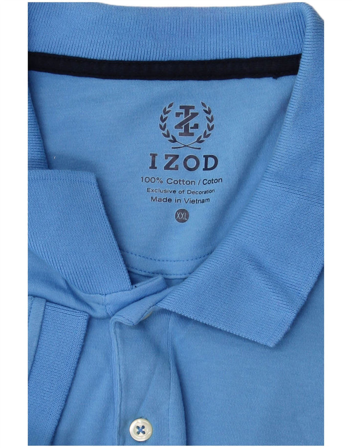 Izod Mens Polo Shirt 2XL Blue Cotton