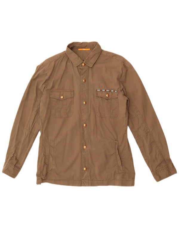 Hugo Boss Womens Utility Jacket UK 8 Small  Khaki Cotton