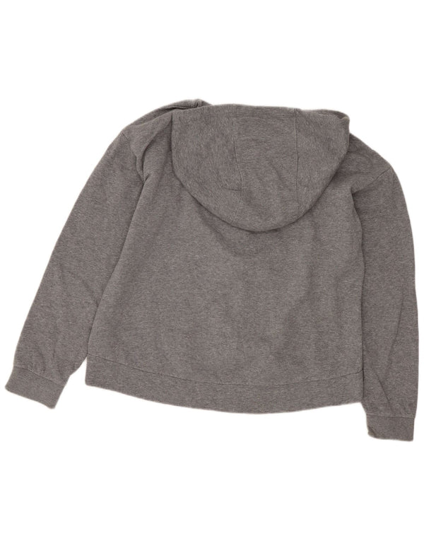 Nike Girls Standard Fit Zip Hoodie Sweater 13-14 Years XL Grey Cotton