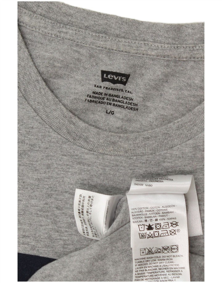Levi's Mens Graphic T-Shirt Top Large Grey Flecked Cotton