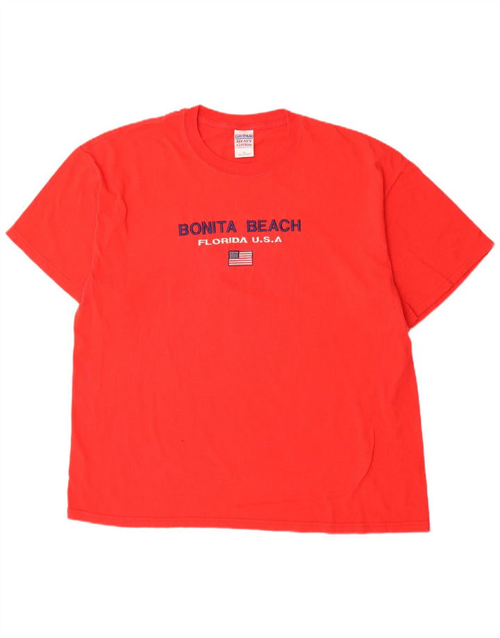 Vintage Mens Graphic T-Shirt Top XL Red Cotton