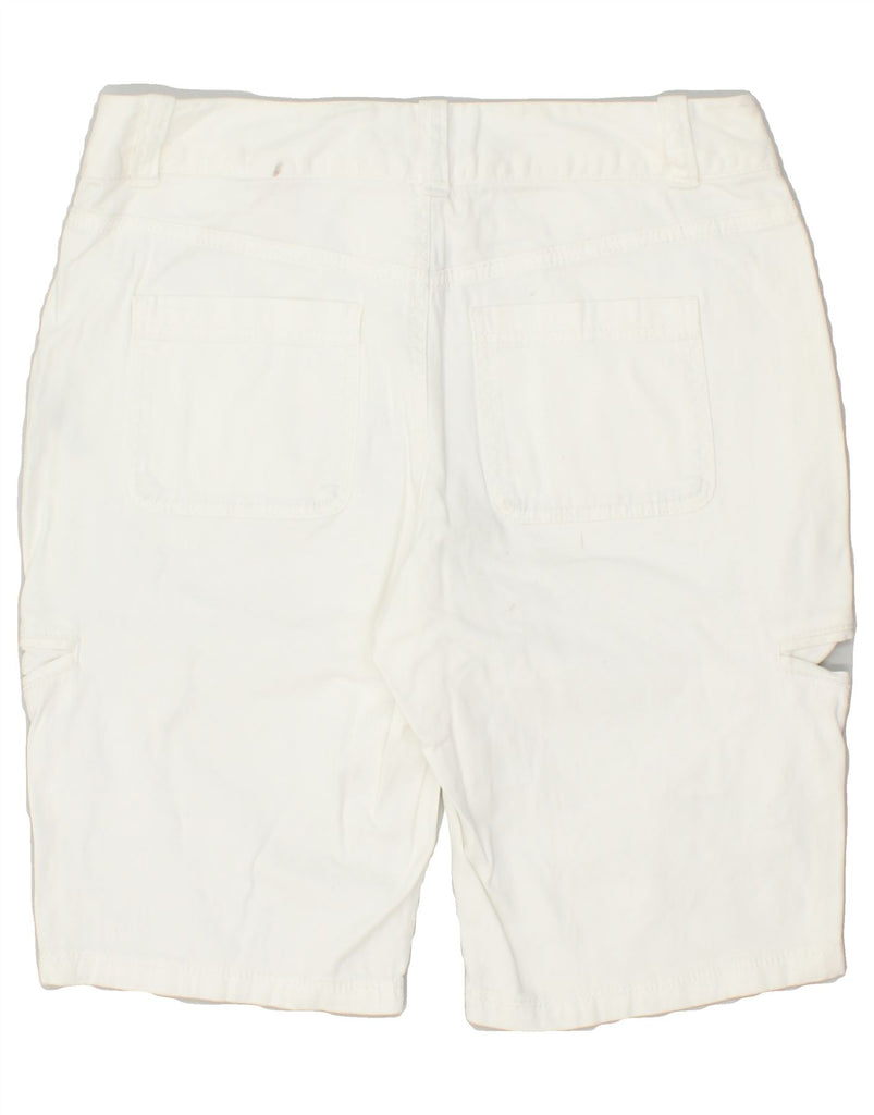 DKNY Womens Cargo Shorts US 8 Medium W34 White Cotton | Vintage Dkny | Thrift | Second-Hand Dkny | Used Clothing | Messina Hembry 