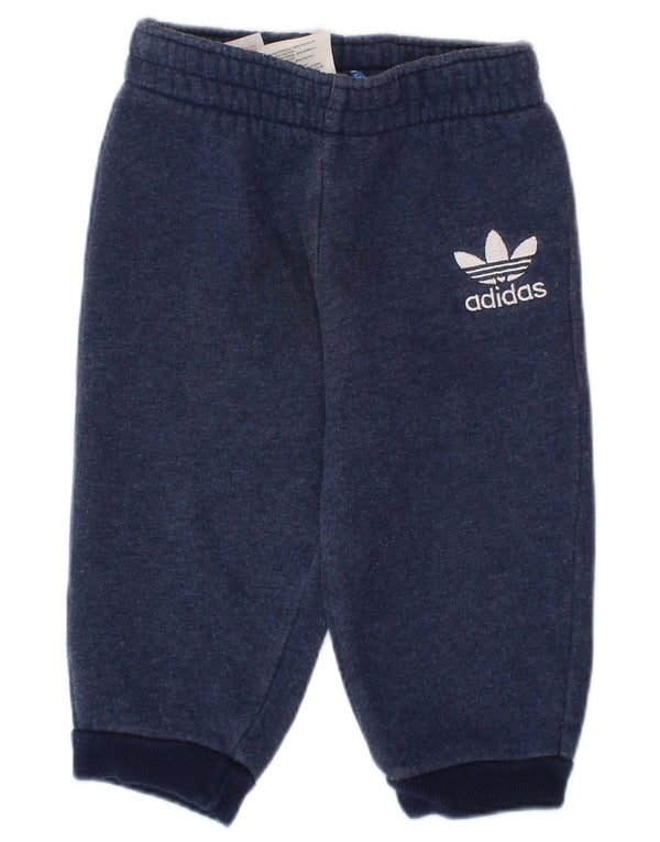 ADIDAS Baby Boys Graphic Joggers Tracksuit Trousers 6-9 Months Navy Blue
