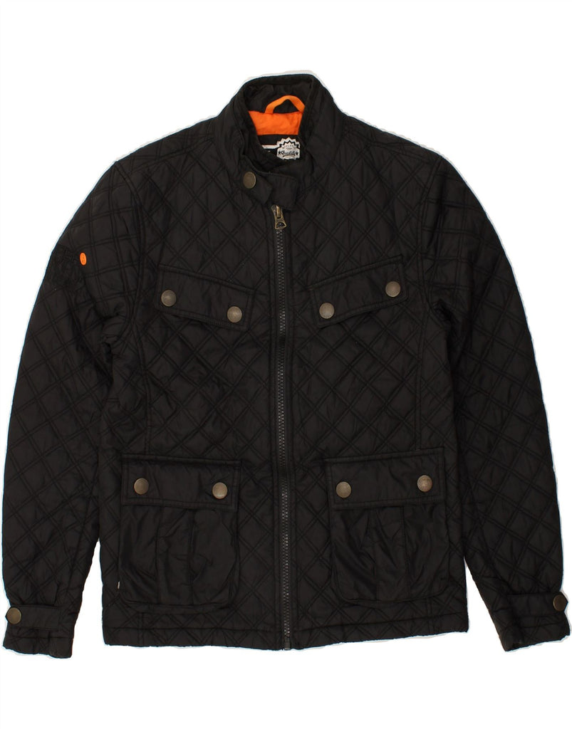 SUPERDRY Womens Quilted Jacket UK 14 Medium Black Nylon | Vintage Superdry | Thrift | Second-Hand Superdry | Used Clothing | Messina Hembry 