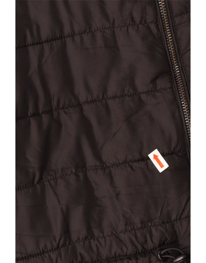 ZARA Womens Hooded Padded Jacket UK 10 Small Black Polyester