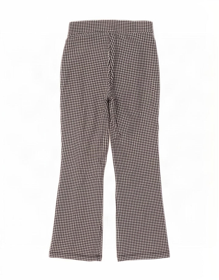 Zara Womens Bootcut Cropped Trousers Medium W28 L25 Black Gingham