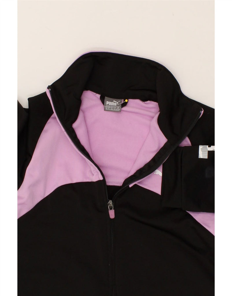 PUMA Girls Graphic Tracksuit Top Jacket 13-14 Years Black Colourblock | Vintage Puma | Thrift | Second-Hand Puma | Used Clothing | Messina Hembry 