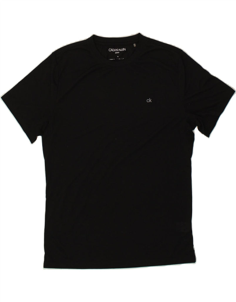 CALVIN KLEIN Mens T-Shirt Top Medium Black Polyester | Vintage Calvin Klein | Thrift | Second-Hand Calvin Klein | Used Clothing | Messina Hembry 