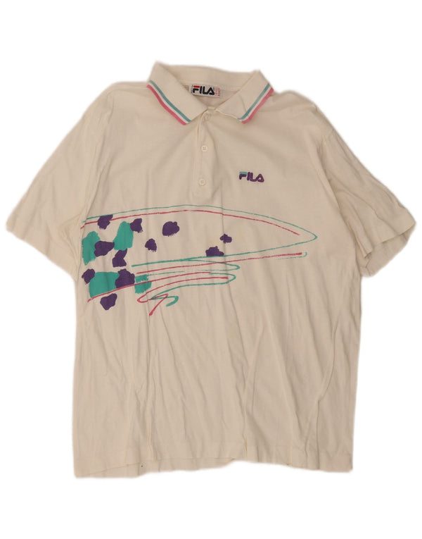 Fila Mens Graphic Polo Shirt IT 54 XL White Striped
