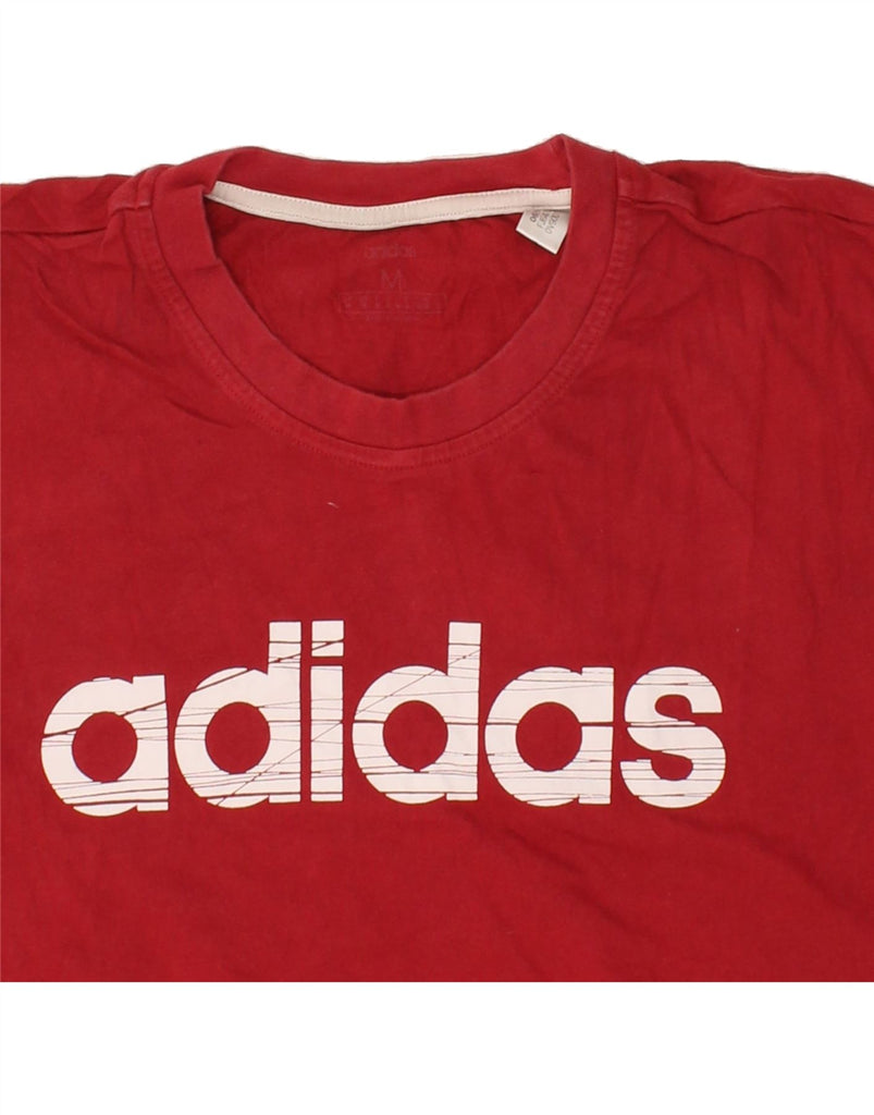 ADIDAS Mens Graphic T-Shirt Top Medium Red Cotton Vintage Adidas and Second-Hand Adidas from Messina Hembry 