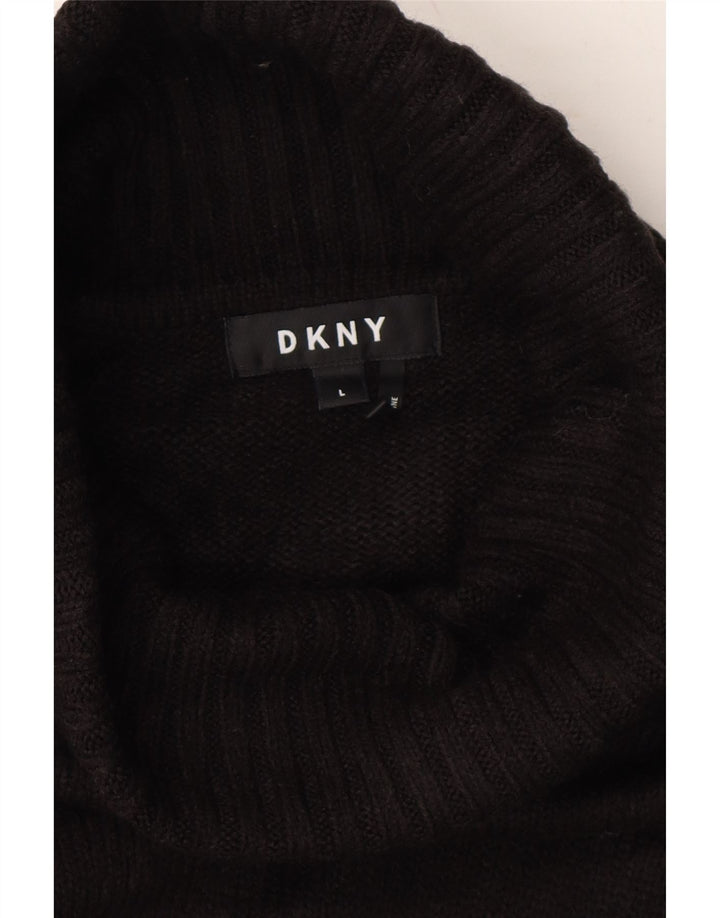 DKNY Womens Roll Neck Jumper Sweater UK 16 Large Black Acrylic Vintage Dkny and Second-Hand Dkny from Messina Hembry 