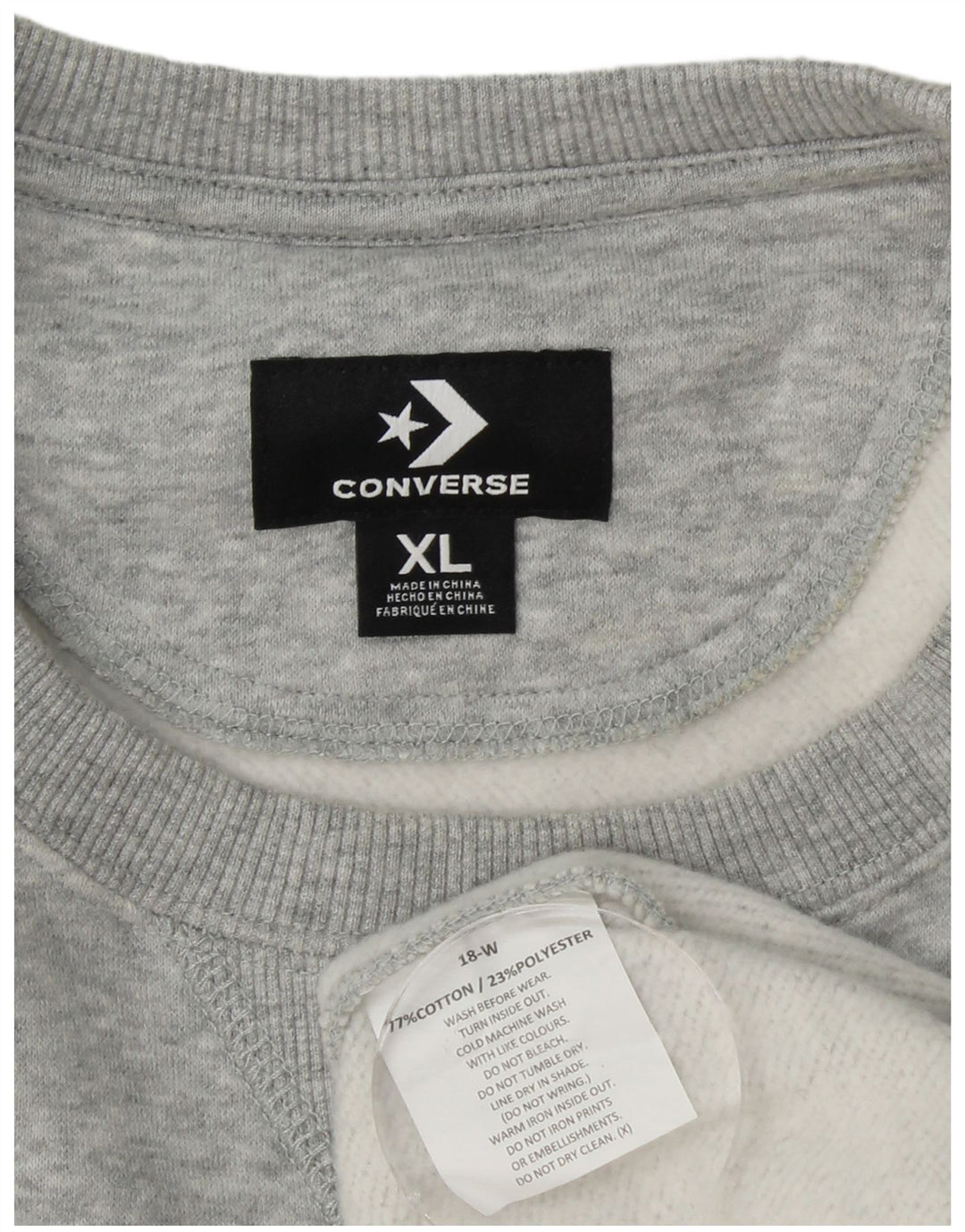CONVERSE Mens Graphic Sweatshirt Jumper XL Grey Colourblock Cotton