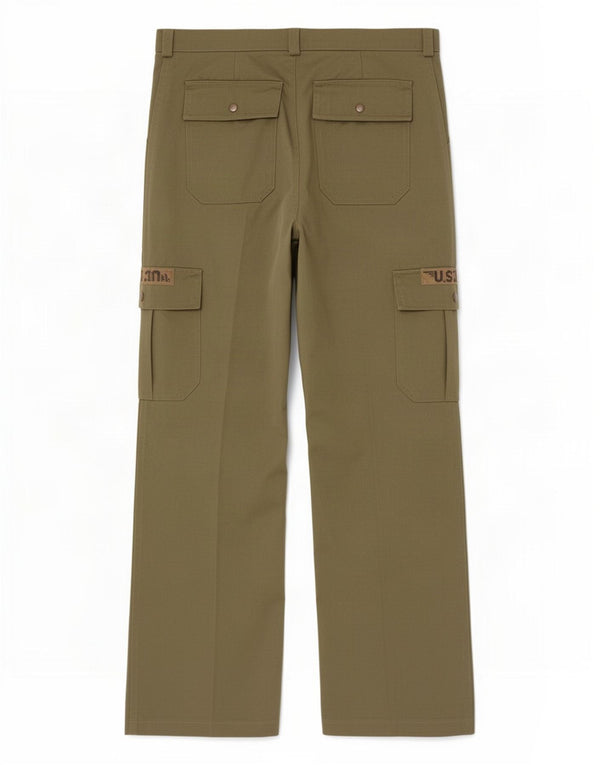 Vintage Mens Straight Cargo Trousers IT 50 Large W32 L32 Khaki