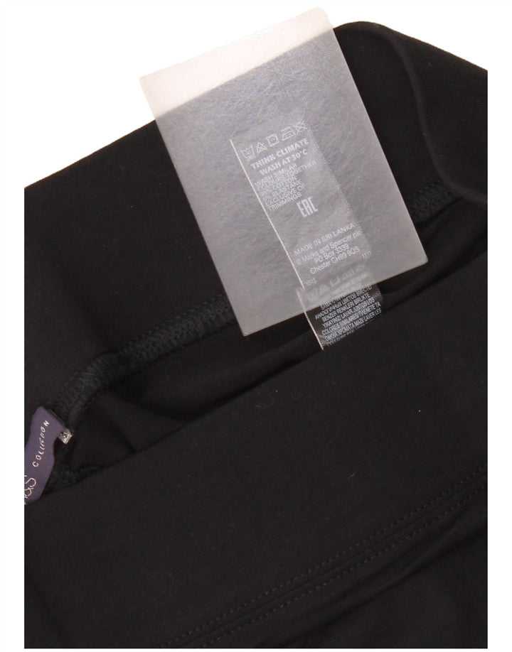 Marks & Spencer Womens Leggings UK 12 Medium Black Cotton