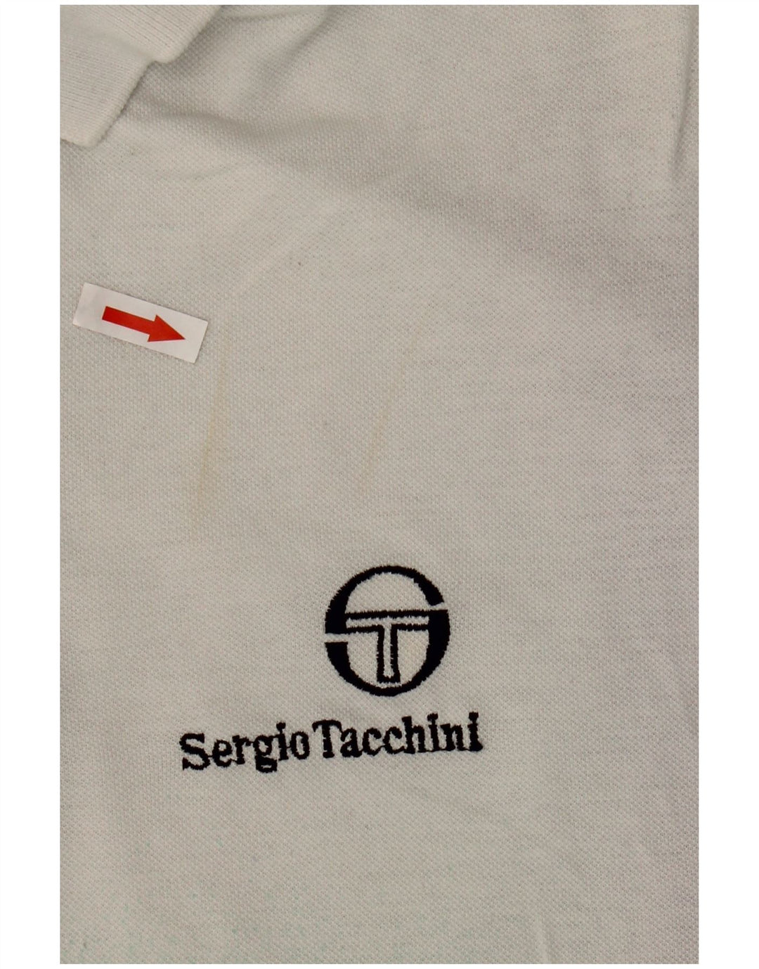 SERGIO TACCHINI Mens Polo Shirt Medium White Tie Dye Cotton