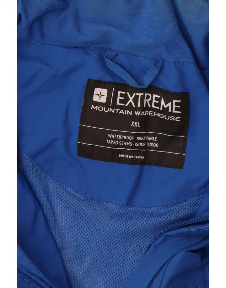 MOUNTAIN WAREHOUSE Mens Rain Jacket UK 44 2XL Blue Nylon