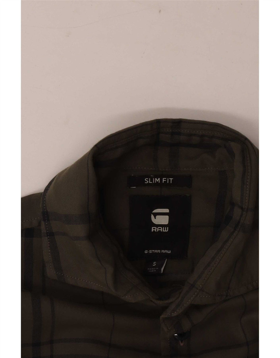G-Star Mens Slim Fit Flannel Shirt Small Green Check