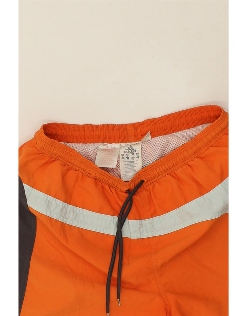 ADIDAS Mens Sport Shorts Medium Orange Colourblock Polyester | Vintage Adidas | Thrift | Second-Hand Adidas | Used Clothing | Messina Hembry 