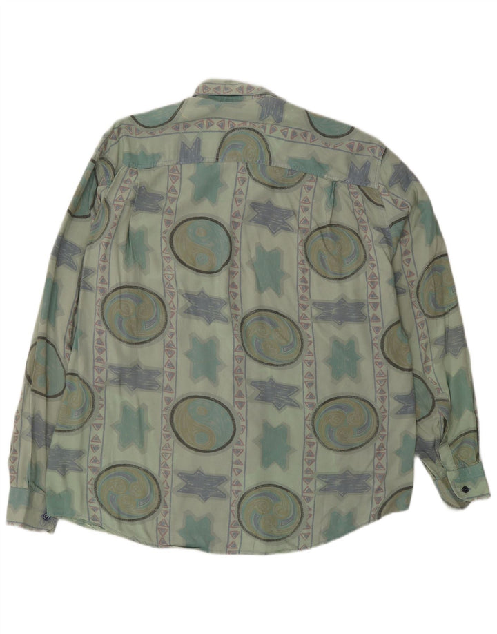 Azzurra Mens Shirt Large Green Geometric