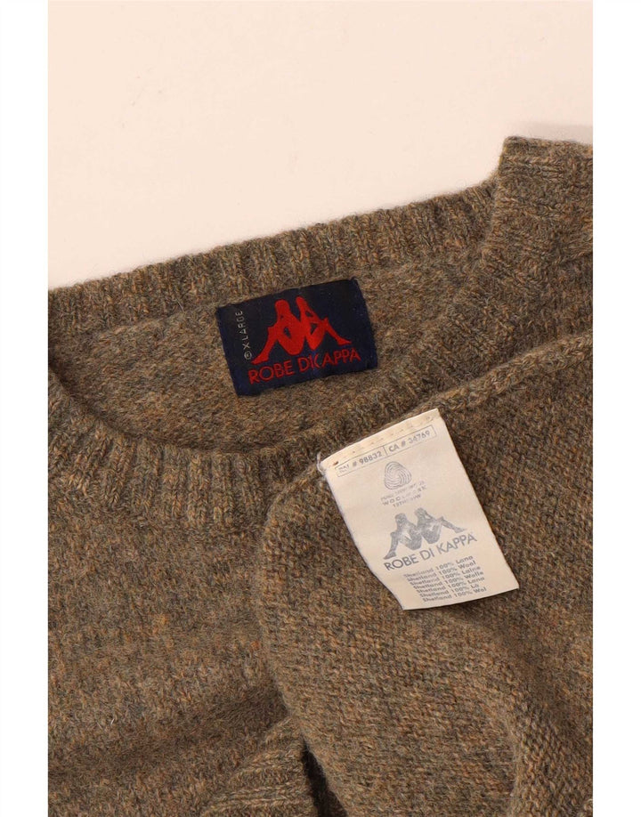 Kappa Mens Crew Neck Jumper Sweater XL Beige Flecked Wool