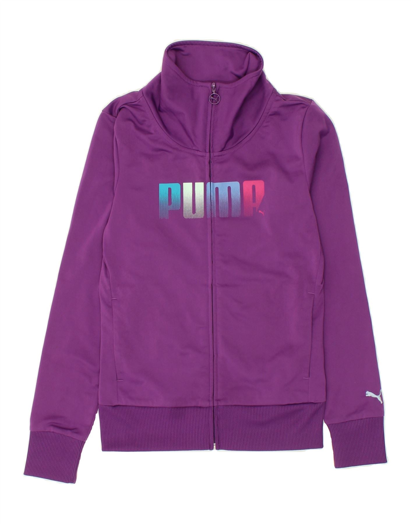 PUMA Womens Graphic Tracksuit Top Jacket UK Small Purple