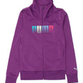 PUMA Womens Graphic Tracksuit Top Jacket UK 8 Small Purple Polyester | Vintage Puma | Thrift | Second-Hand Puma | Used Clothing | Messina Hembry 