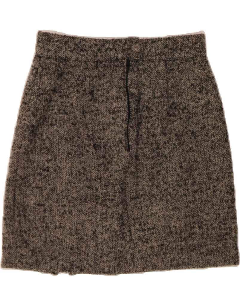 PINKO Womens Straight Skirt UK 10 Small W26  Grey Herringbone Wool Vintage Pinko and Second-Hand Pinko from Messina Hembry 