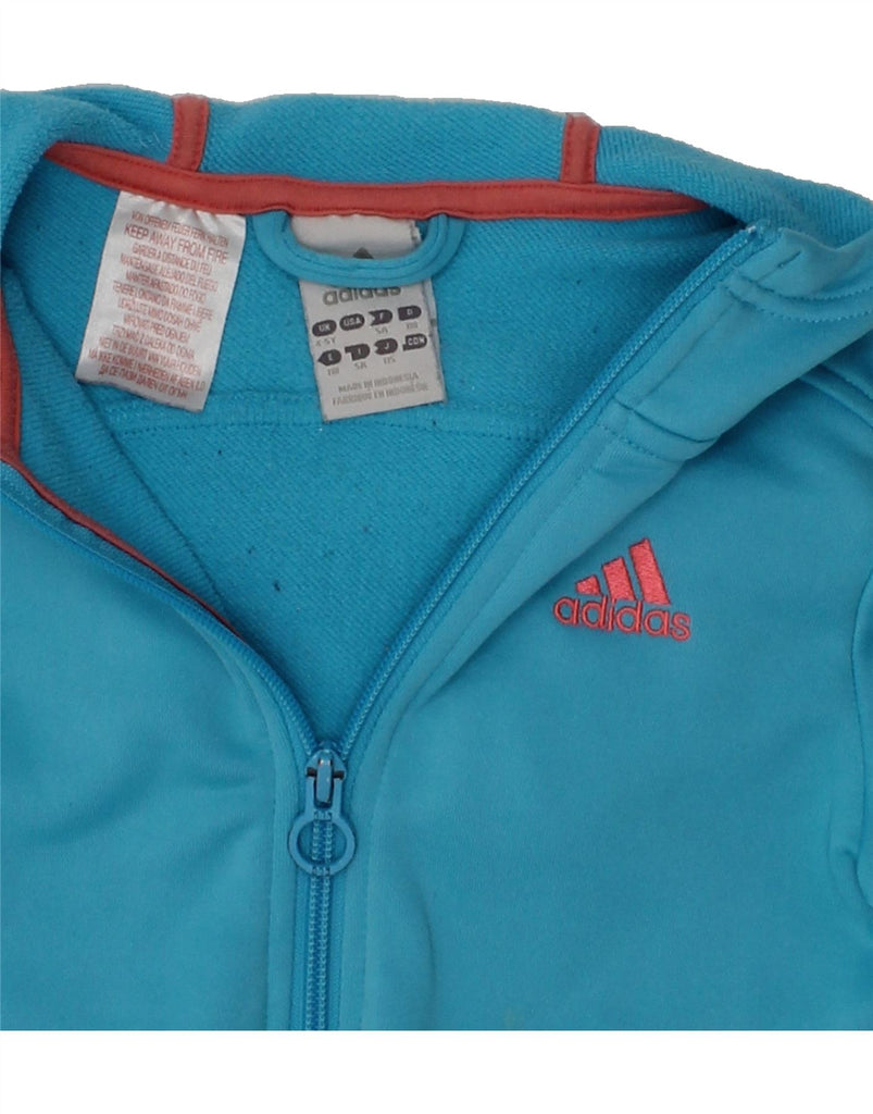 ADIDAS Boys Zip Hoodie Sweater 4-5 Years Blue Polyester | Vintage Adidas | Thrift | Second-Hand Adidas | Used Clothing | Messina Hembry 