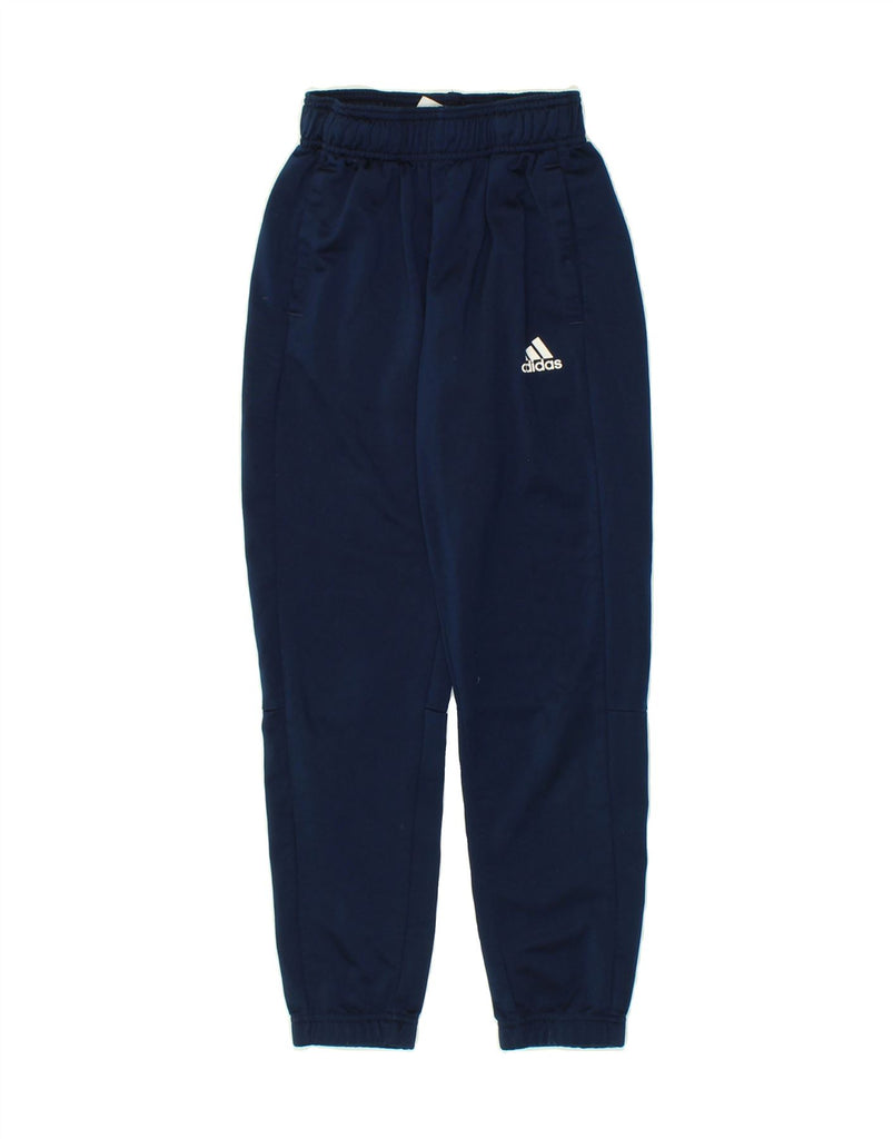 ADIDAS Boys Graphic Tracksuit Trousers Joggers 9-10 Years Navy Blue | Vintage Adidas | Thrift | Second-Hand Adidas | Used Clothing | Messina Hembry 