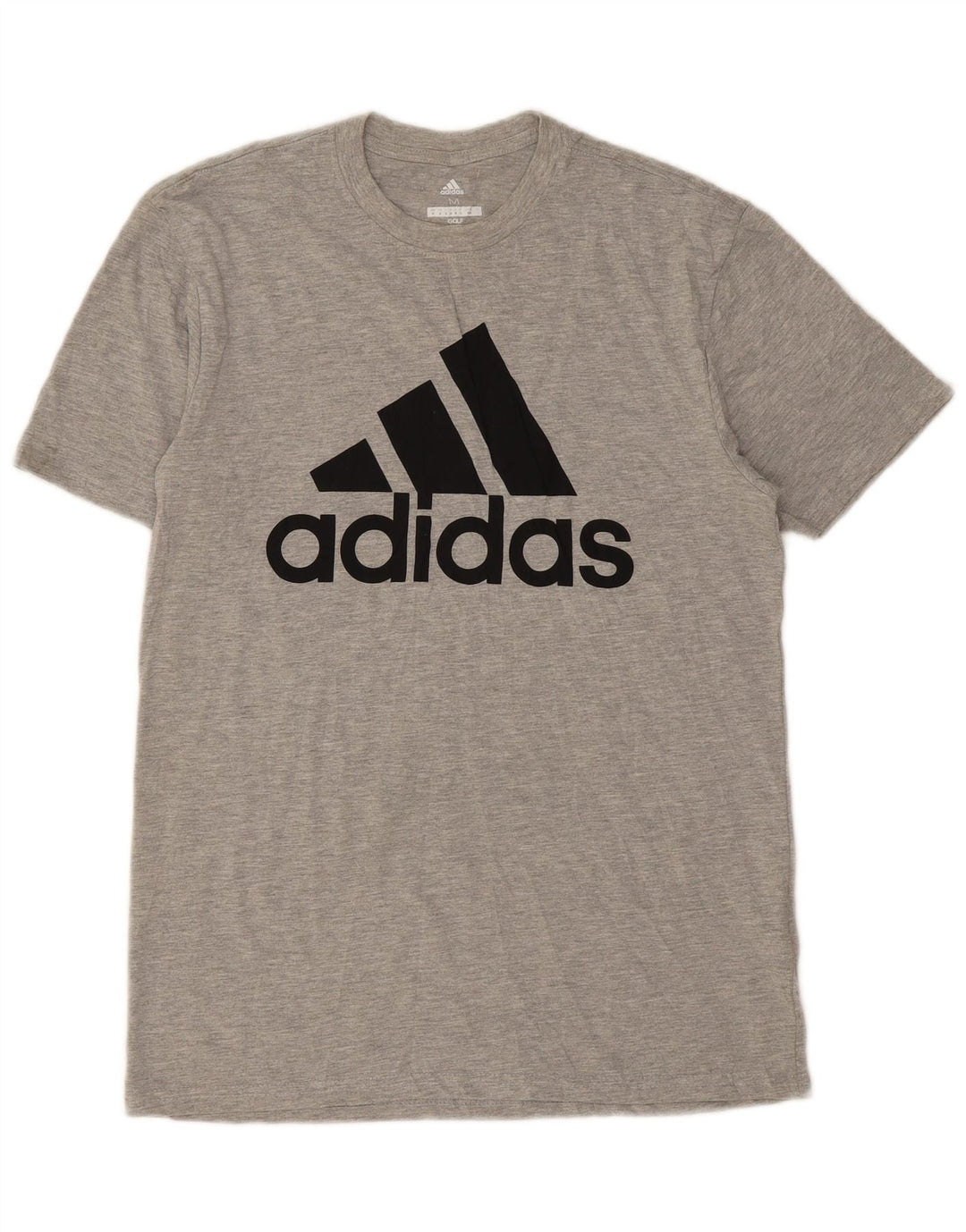 Adidas Mens Graphic T-Shirt Top Medium Grey Flecked Polyester