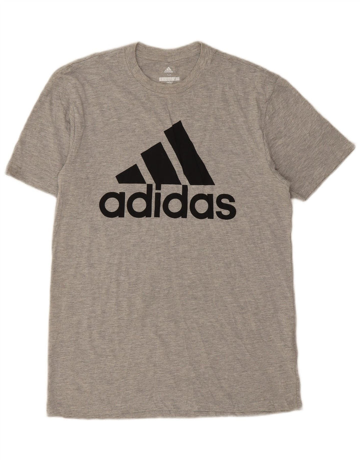 Adidas Mens Graphic T-Shirt Top Medium Grey Flecked Polyester