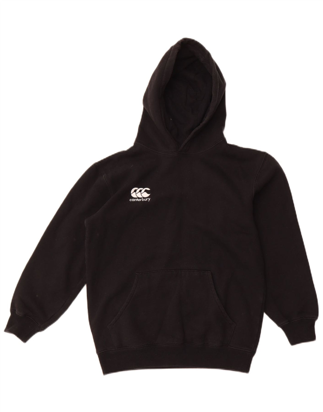 CANTERBURY Boys Hoodie Jumper 11-12 Years Black Cotton