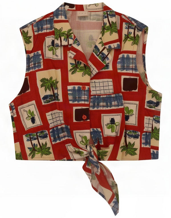 And Womens Sleeveless Shirt Blouse IT 46 Large Multicoloured Festival
