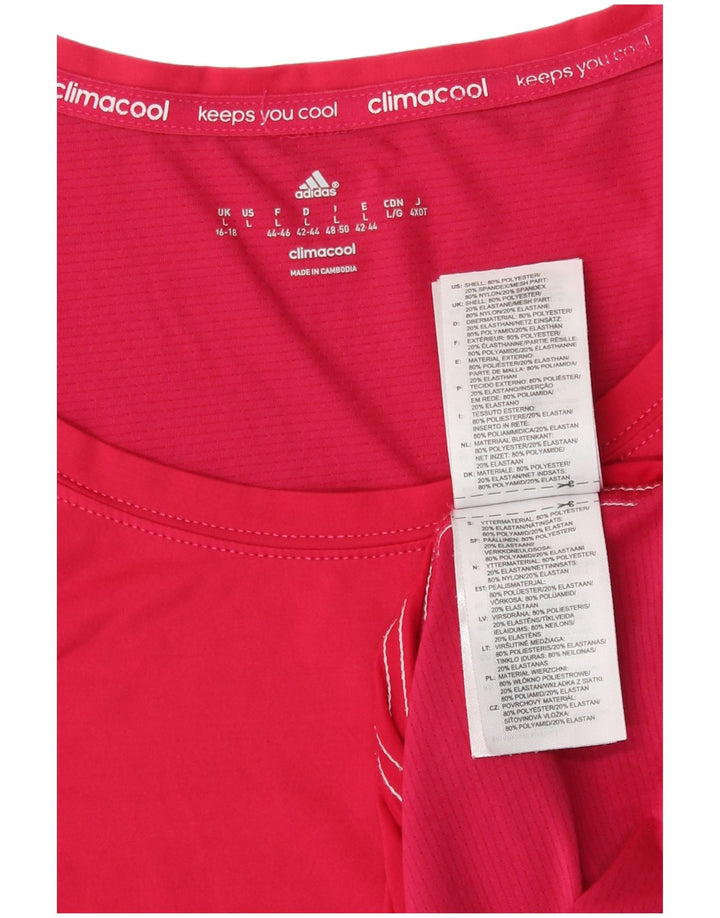 Adidas Womens Climacool Vest Top UK 16/18 Large Pink Polyester