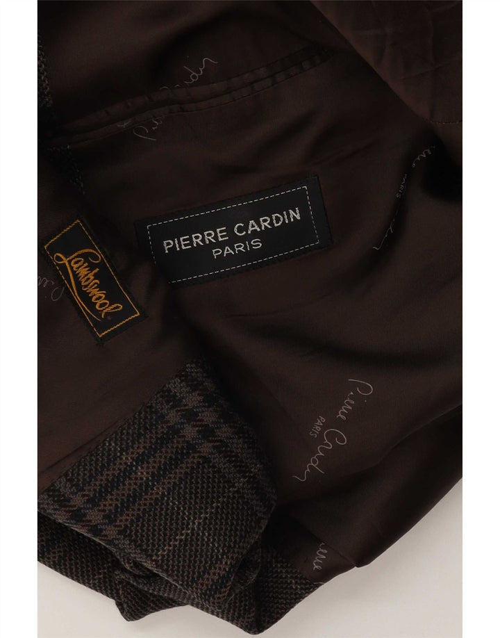 Pierre Cardin Mens 2 Button Blazer Jacket UK 40 Large Brown Houndstooth