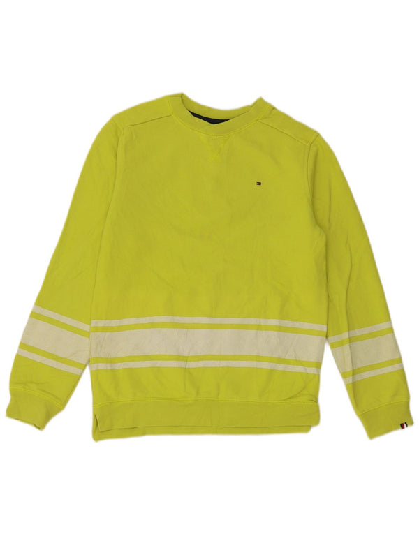 Tommy Hilfiger Boys Sweatshirt Jumper 12-13 Years Large Green Colourblock