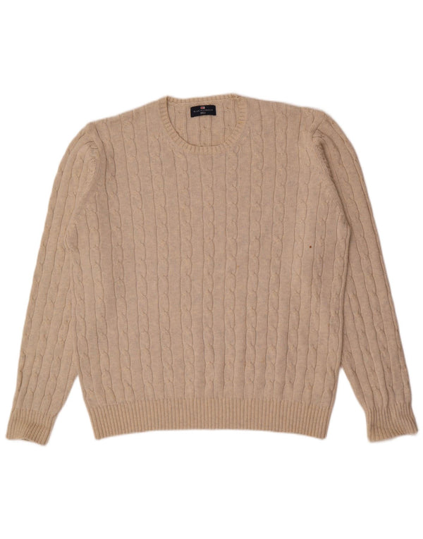 Marks & Spencer Mens Crew Neck Jumper Sweater XL Beige