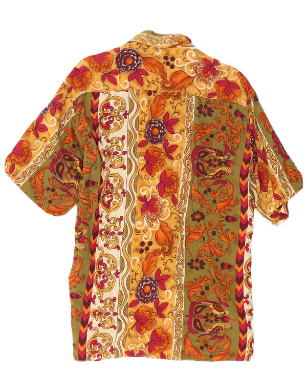 Vintage Mens Tall Short Sleeve Shirt XL Multicoloured Floral